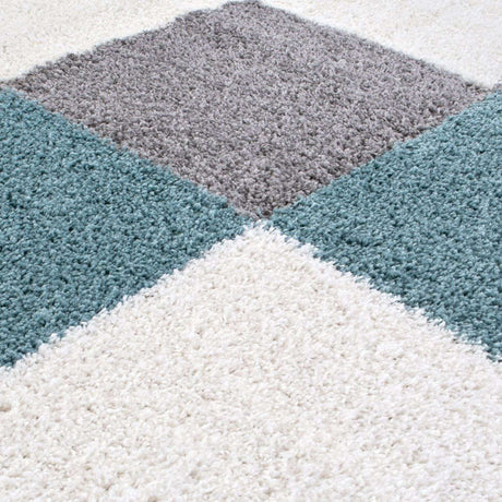 Myshaggy Geometric Duck Egg Blue Rug | The Rugs