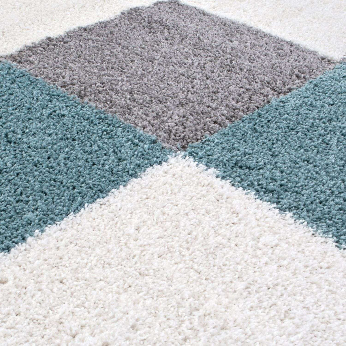 Myshaggy Geometric Duck Egg Blue Rug | The Rugs