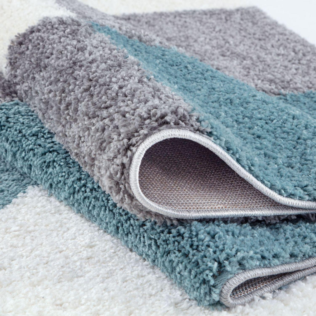 Myshaggy Geometric Duck Egg Blue Rug | The Rugs