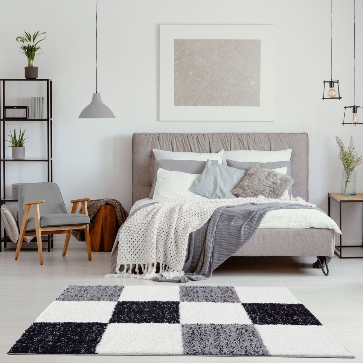 Myshaggy Geometric Grey Rug by The Rugs
