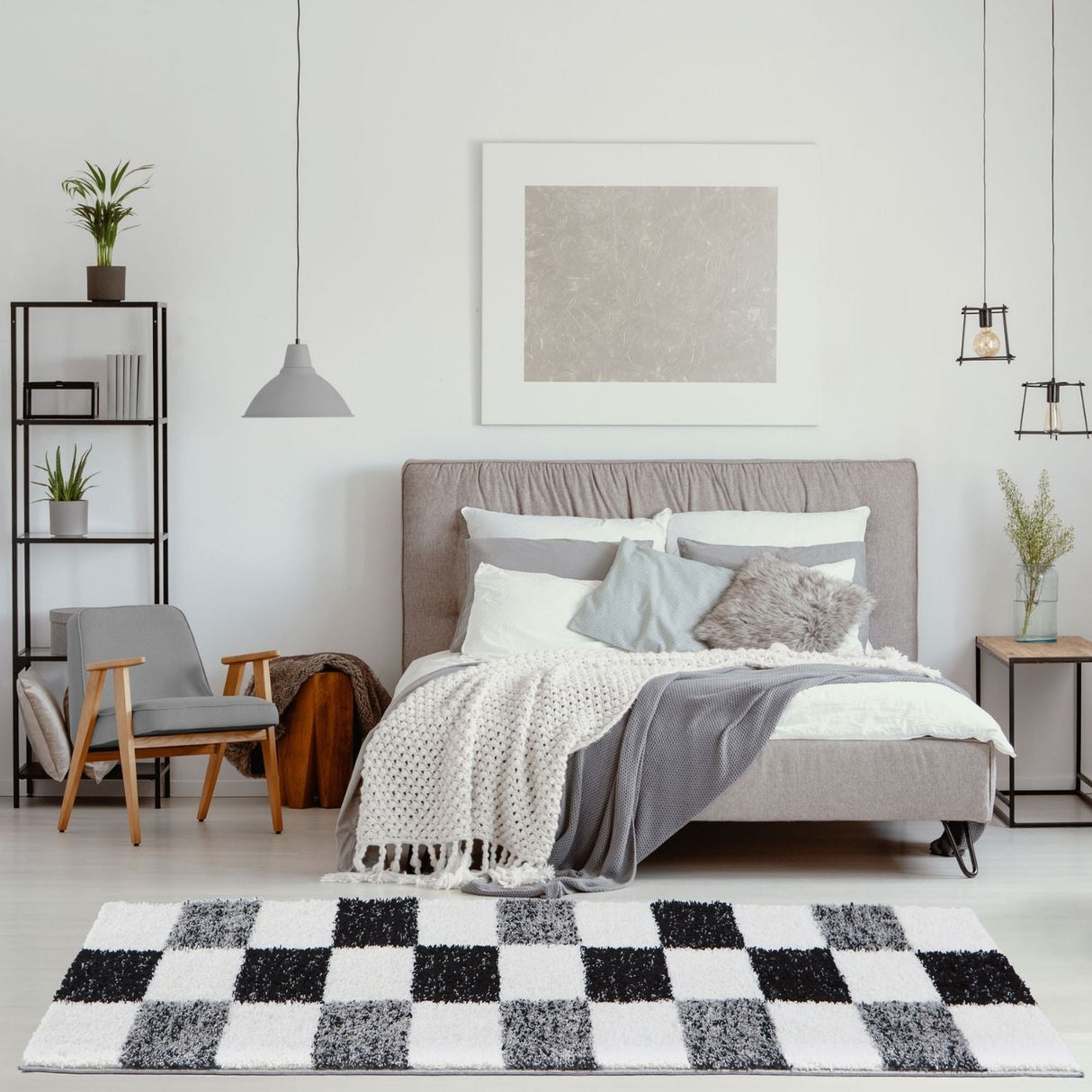 Myshaggy Geometric Grey Rug by The Rugs