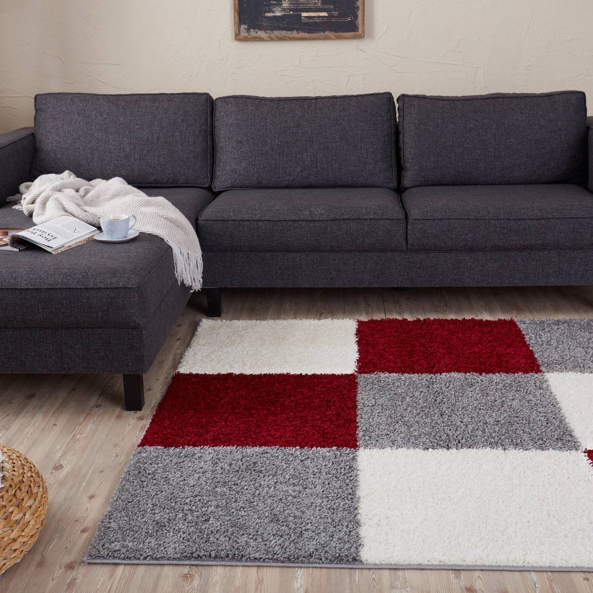 The Rugs Myshaggy Geometric Red Rug - 100%  polypropylene
