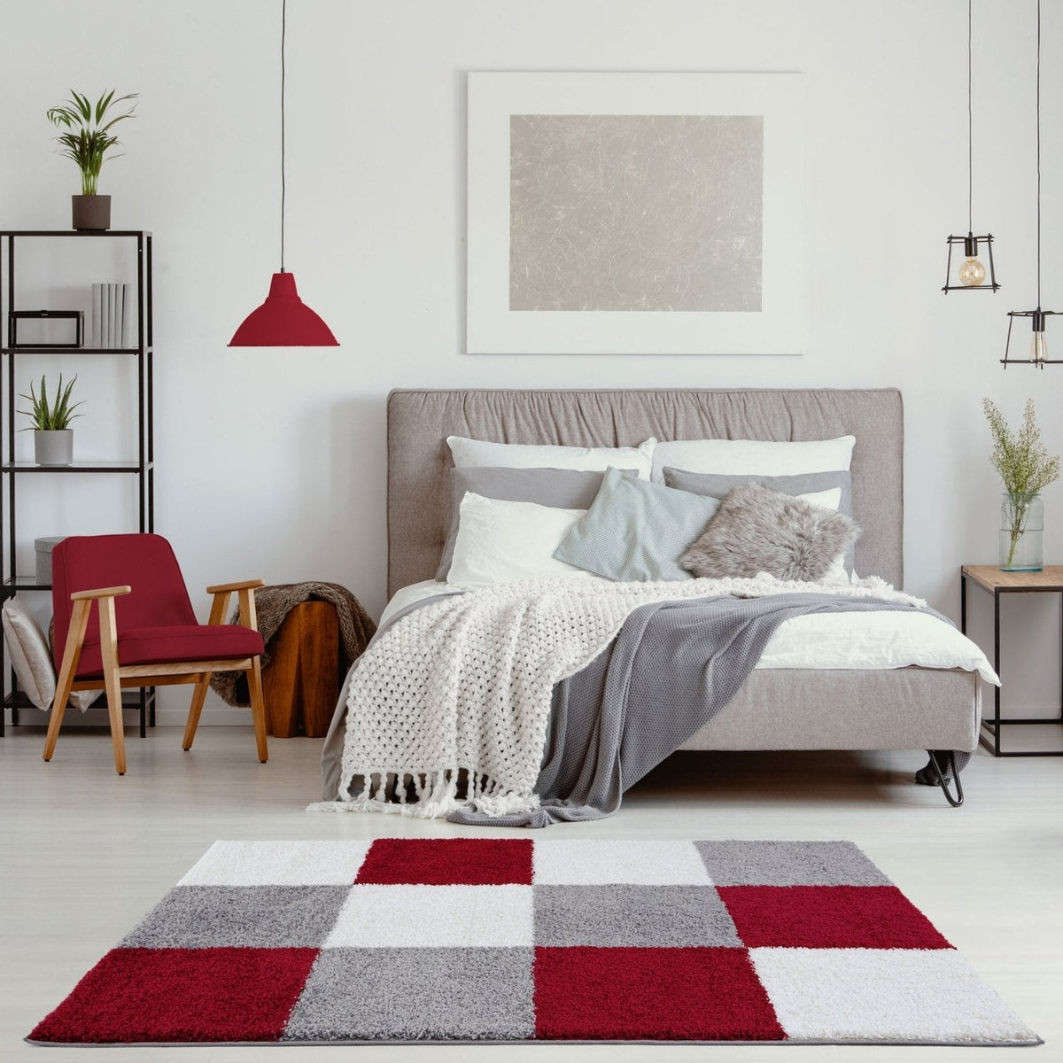 The Rugs Myshaggy Geometric Red Rug - 100%  polypropylene
