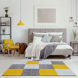 Myshaggy Geometric Yellow Rug by The Rugs