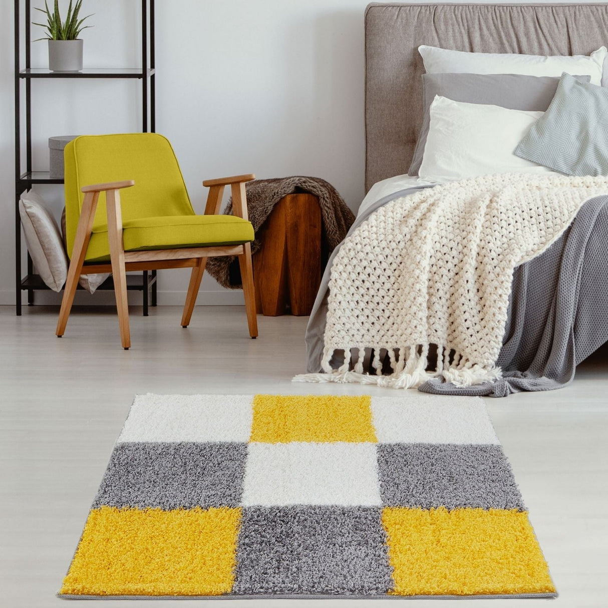Myshaggy Geometric Yellow Rug by The Rugs
