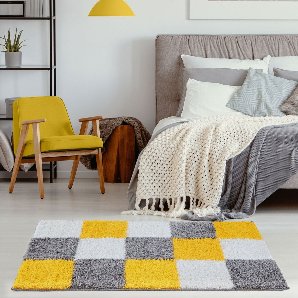 Myshaggy Geometric Yellow Rug by The Rugs