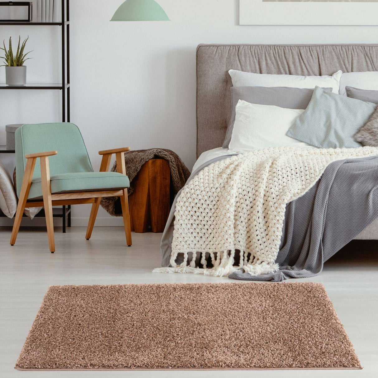 The Rugs Myshaggy Solid Beige Rug