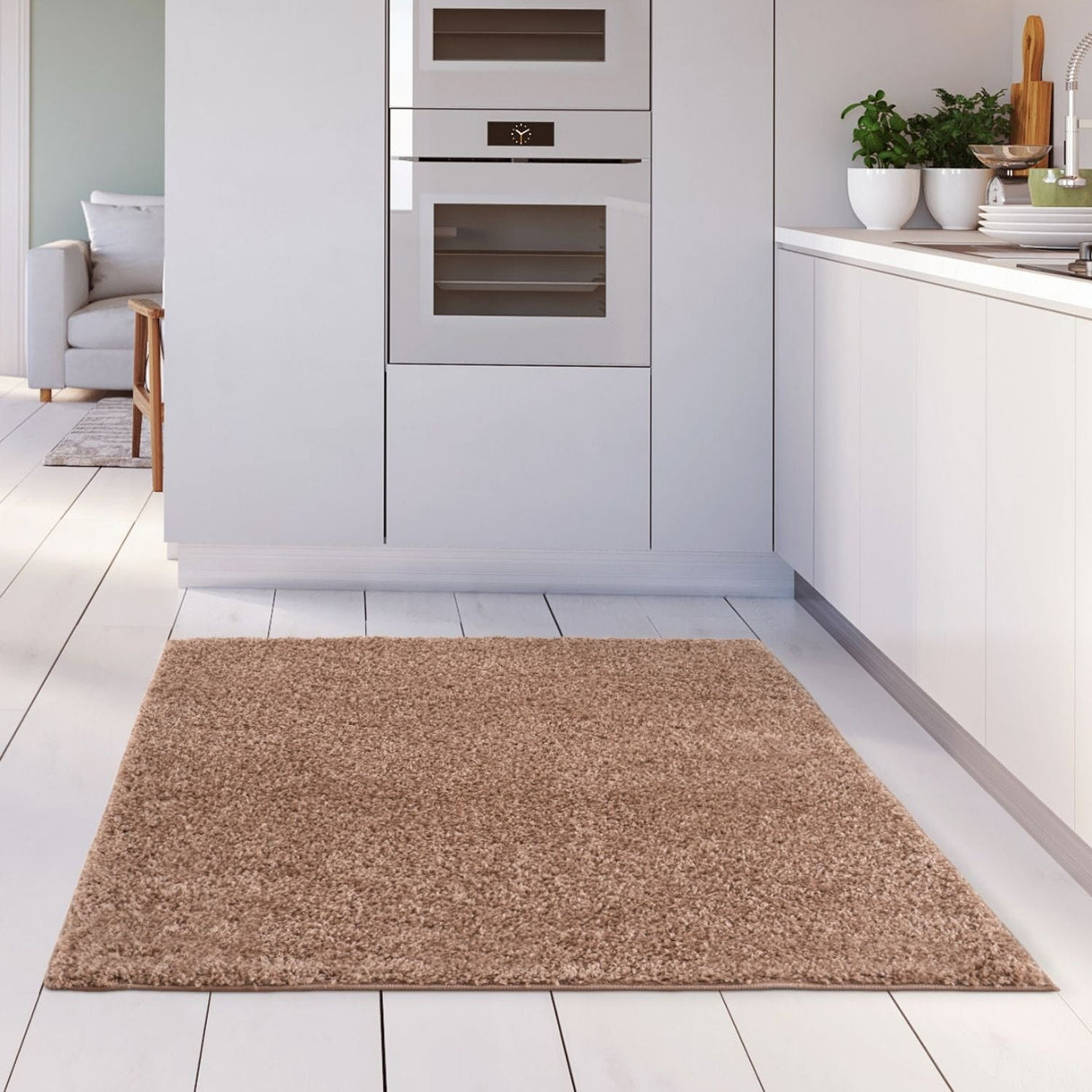 The Rugs Myshaggy Solid Beige Rug