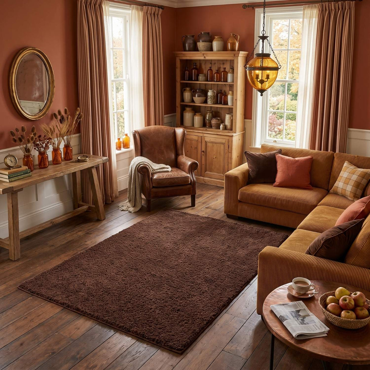 The Rugs Myshaggy Solid Brown Rug