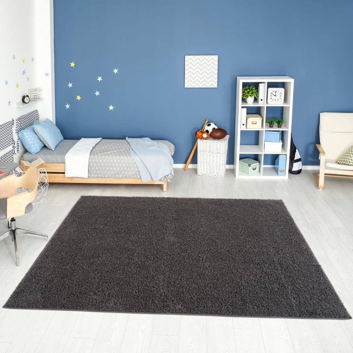 Myshaggy Solid Dark Grey Rug