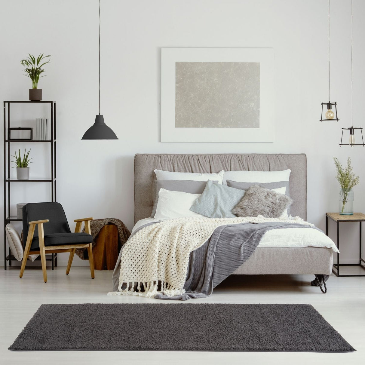 Myshaggy Solid Dark Grey Rug