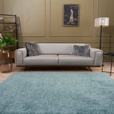 Myshaggy Solid Duck Egg Blue High‑Pile Indoor Rug | The Rugs