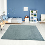 Myshaggy Solid Duck Egg Blue High‑Pile Indoor Rug | The Rugs