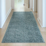 Myshaggy Solid Duck Egg Blue High‑Pile Indoor Rug | The Rugs