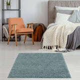 Myshaggy Solid Duck Egg Blue High‑Pile Indoor Rug | The Rugs