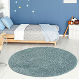 Myshaggy Solid Duck Egg Blue High‑Pile Indoor Rug | The Rugs