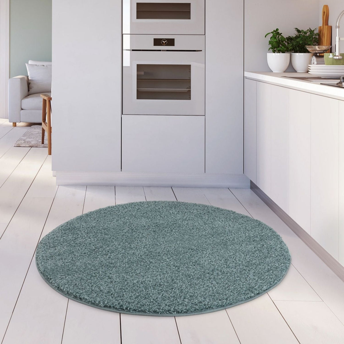 Myshaggy Solid Duck Egg Blue High‑Pile Indoor Rug | The Rugs