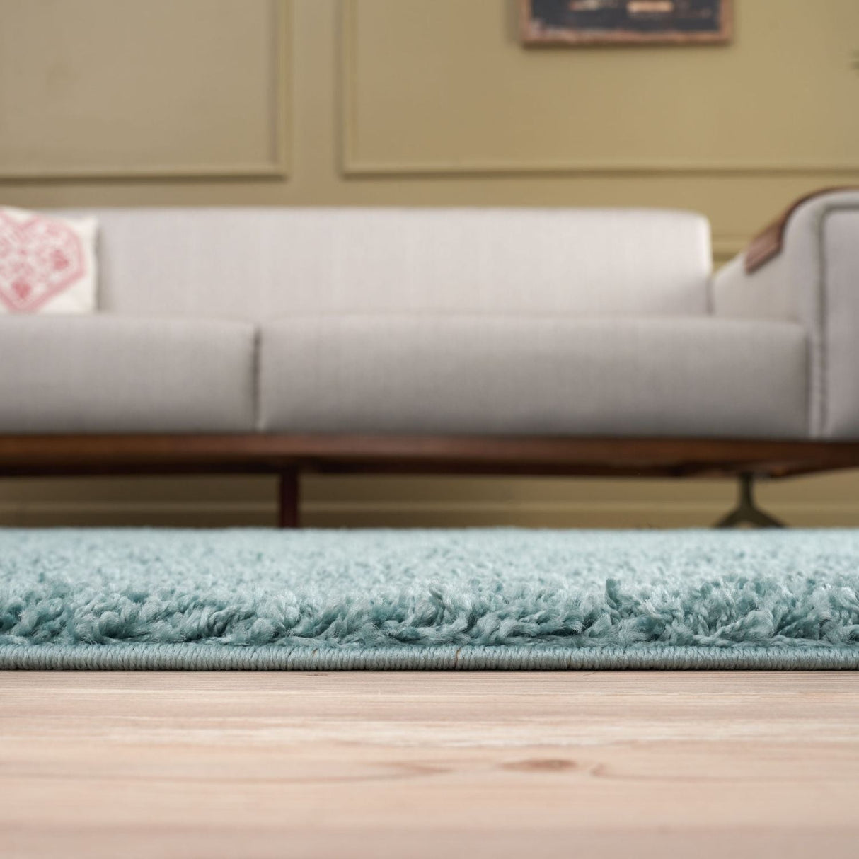 Myshaggy Solid Duck Egg Blue High‑Pile Indoor Rug | The Rugs