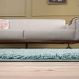 Myshaggy Solid Duck Egg Blue High‑Pile Indoor Rug | The Rugs