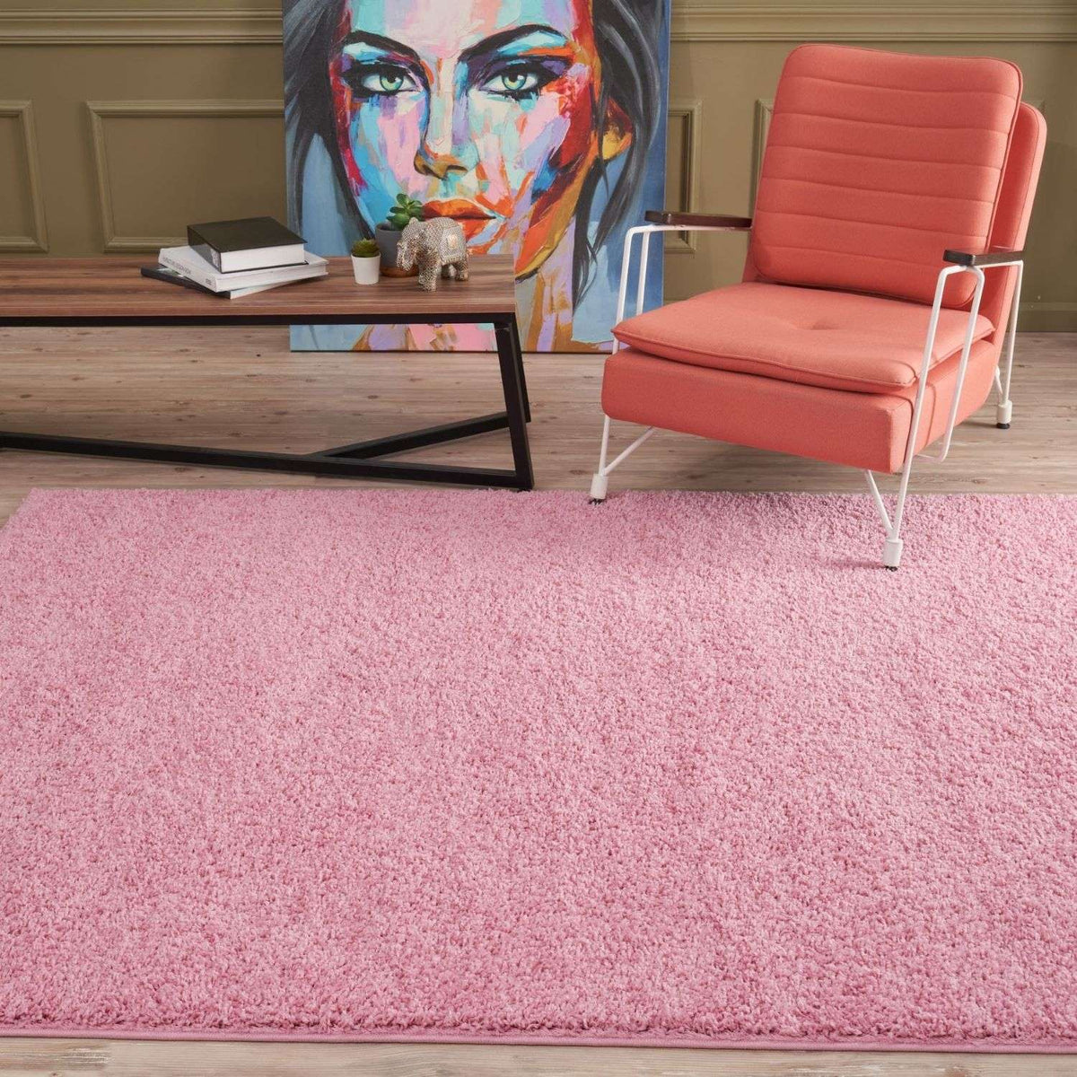 Myshaggy Solid Pink Rug by The Rugs