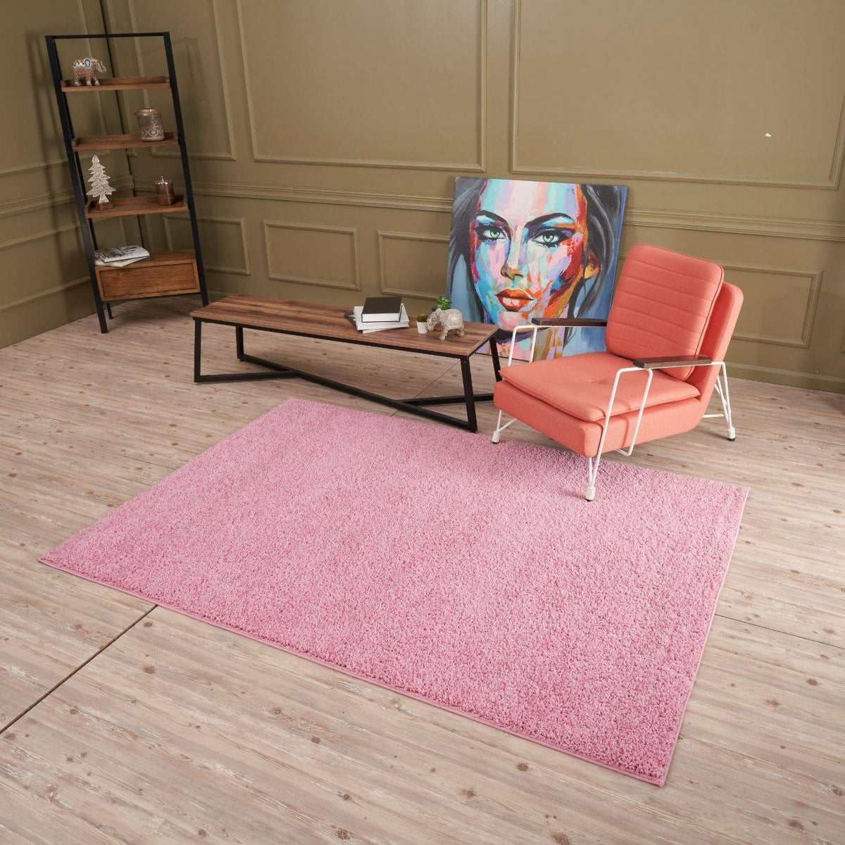 Myshaggy Solid Pink Rug by The Rugs