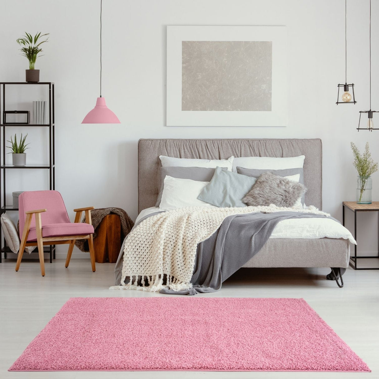 Myshaggy Solid Pink Rug by The Rugs