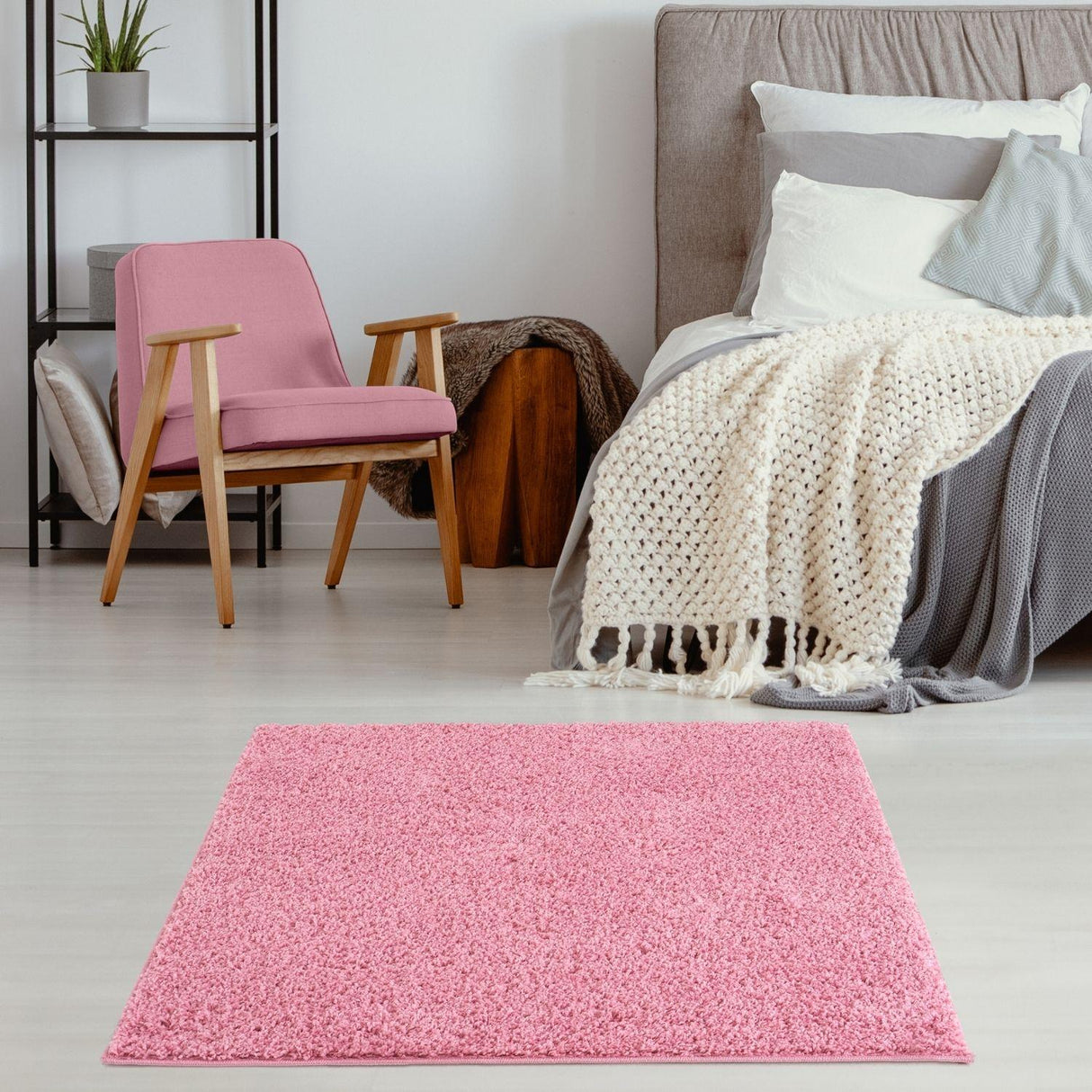 Myshaggy Solid Pink Rug by The Rugs