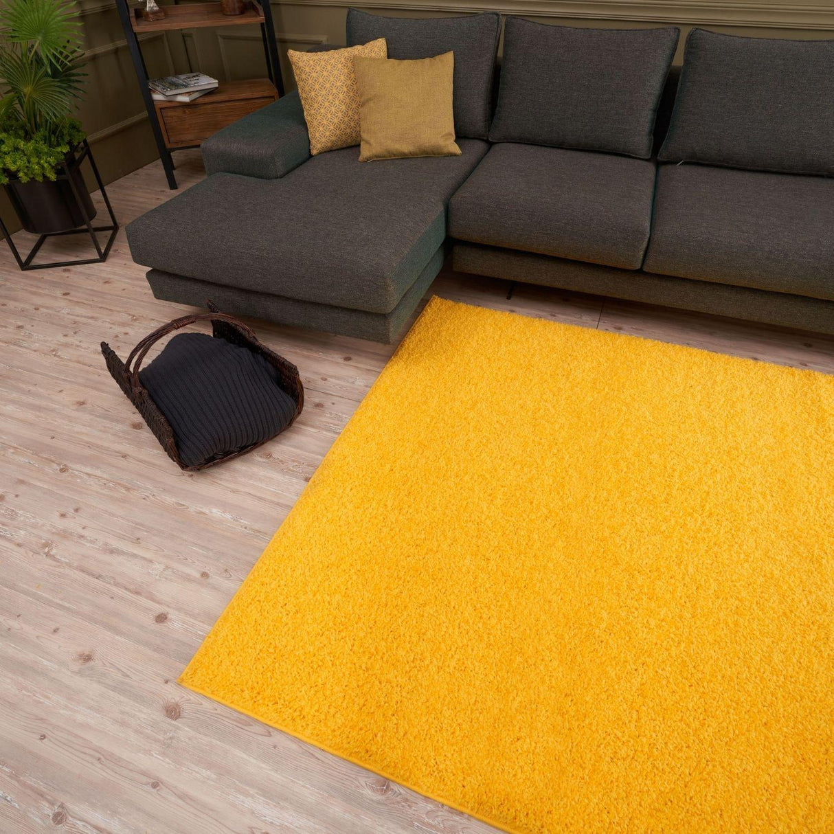The Rugs - Myshaggy Solid Yellow Rug
