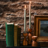 Olive Wood Candlestick Holder - Large
