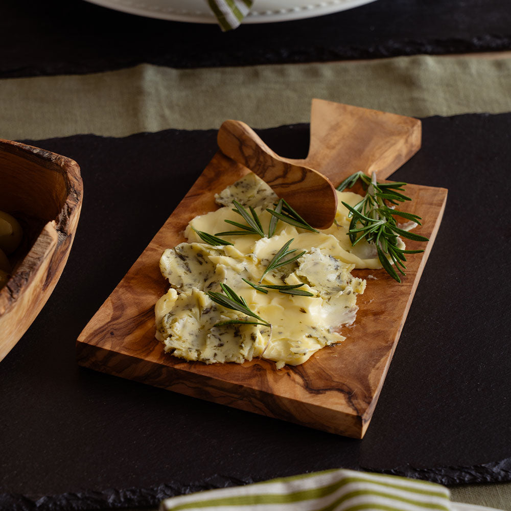 Selbrae House Olive Wood Butter Board & Knife Set