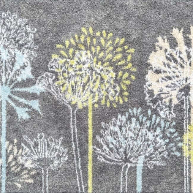 The Rugs Eco-Washable Floral Design Mat in Grey