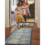The Rugs Eco-Washable Floral Design Mat in Grey