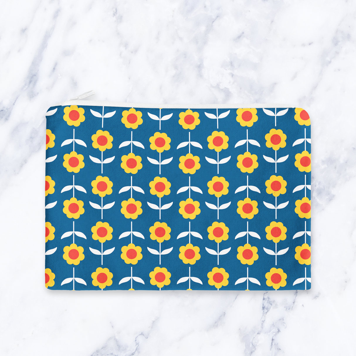 Shadowbright Navy Blue Retro Make Up Bag - 24cm x 19cm