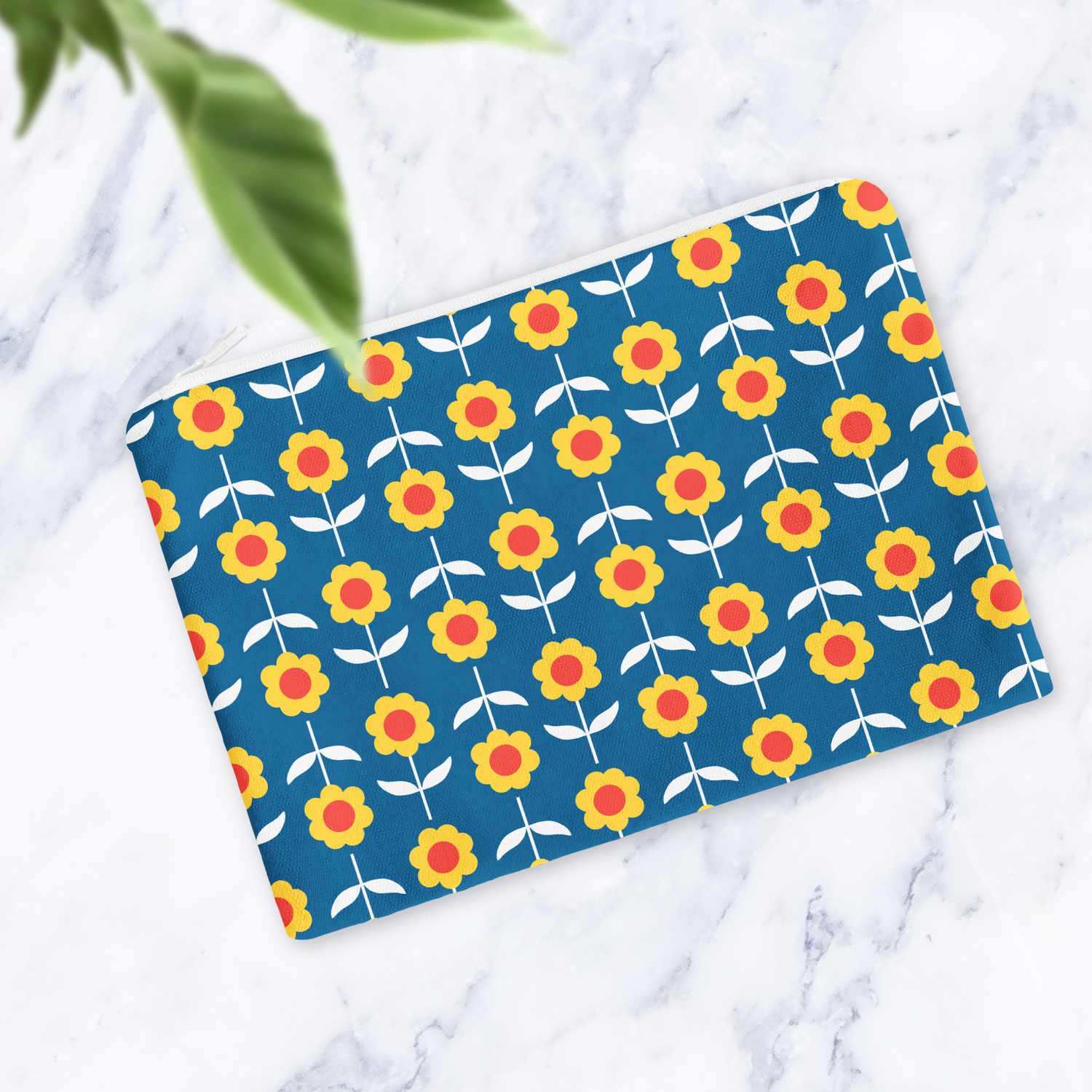 Shadowbright Navy Blue Retro Make Up Bag - 24cm x 19cm