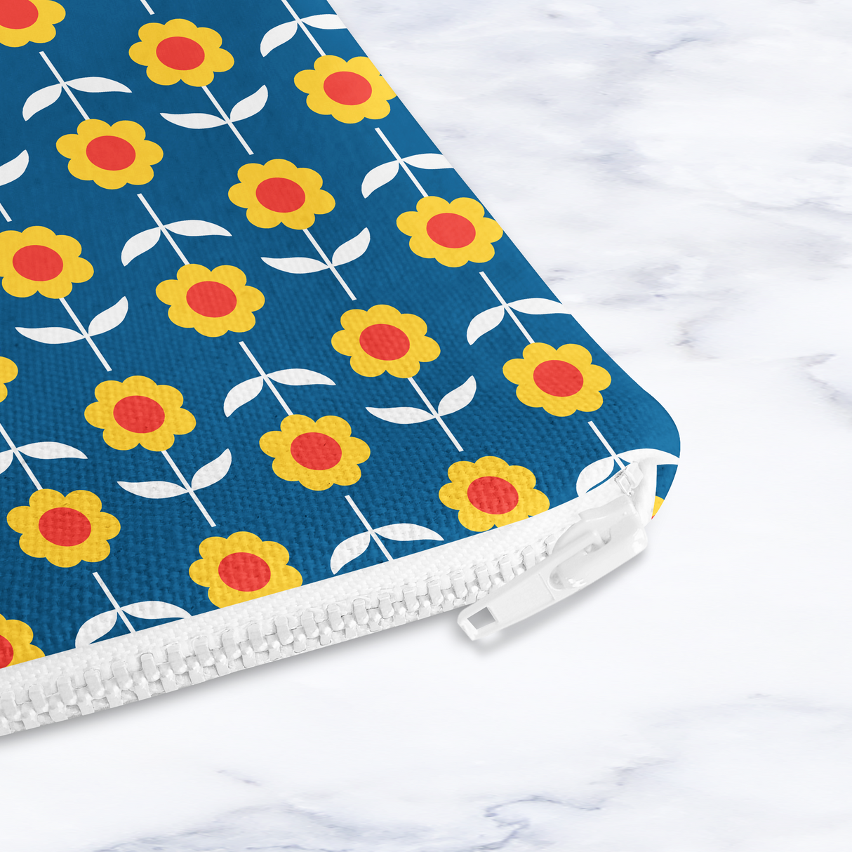 Shadowbright Navy Blue Retro Make Up Bag - 24cm x 19cm