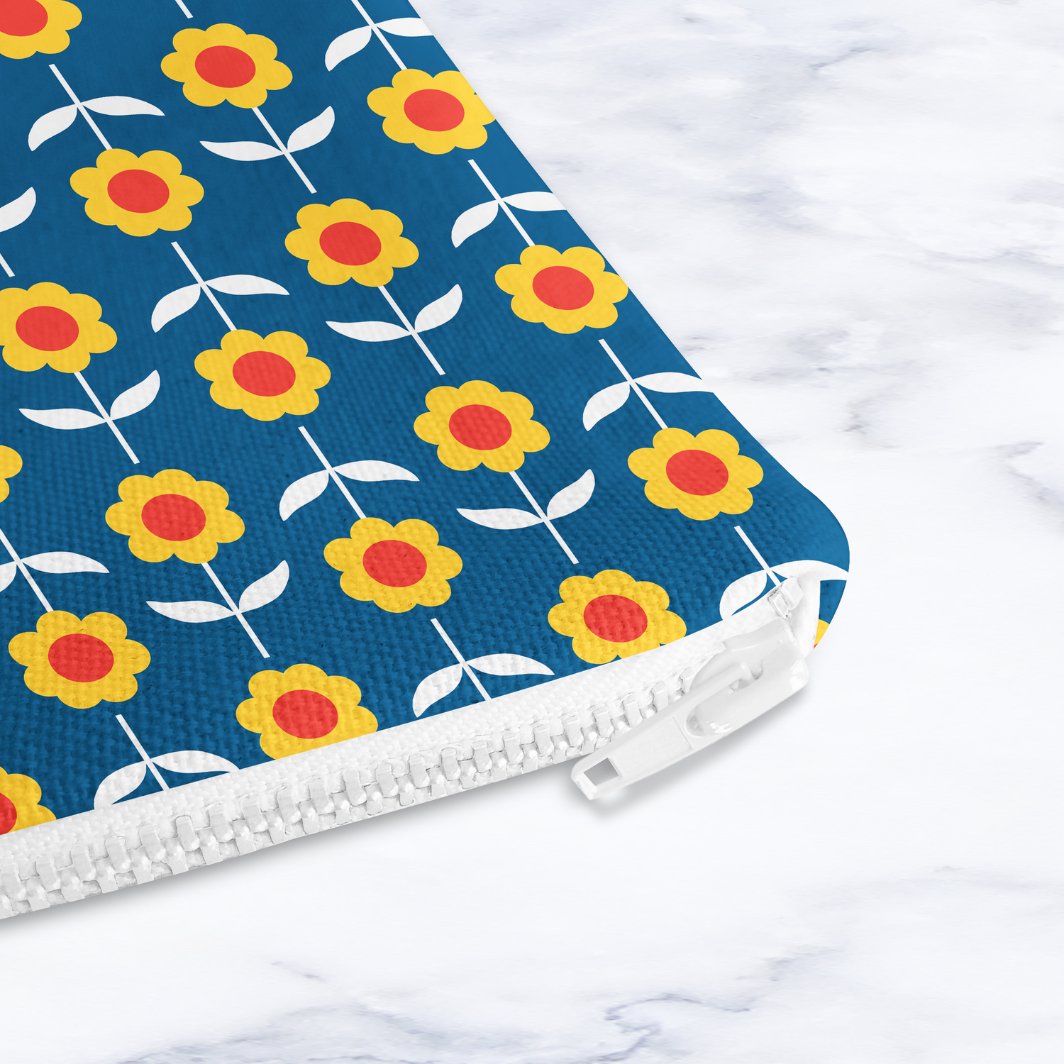 Shadowbright Navy Blue Retro Make Up Bag - 24cm x 19cm