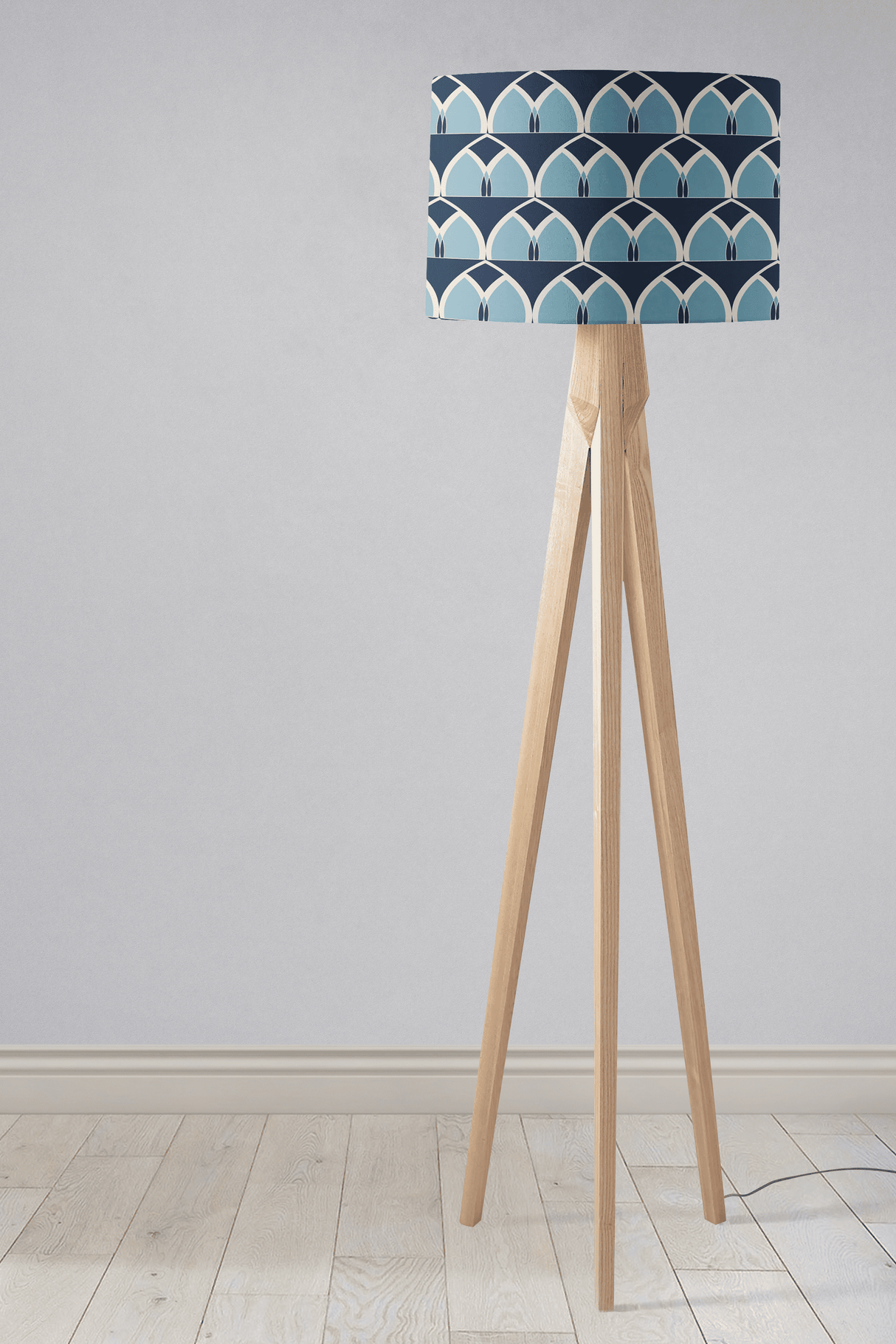 Shadowbright Blue Geometric Arches Design Ceiling or Table Lampshade
