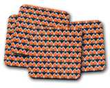 Shadowbright Navy Blue and Orange Retro Geometric Design Coaster - 9cm x 9cm