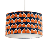 Shadowbright Navy Blue and Orange Retro Geometric Design Lampshade