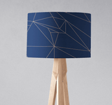 Shadowbright Navy Blue and Rose Gold Lines Lampshade
