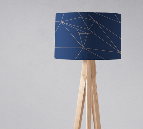 Shadowbright Navy Blue and Rose Gold Lines Lampshade