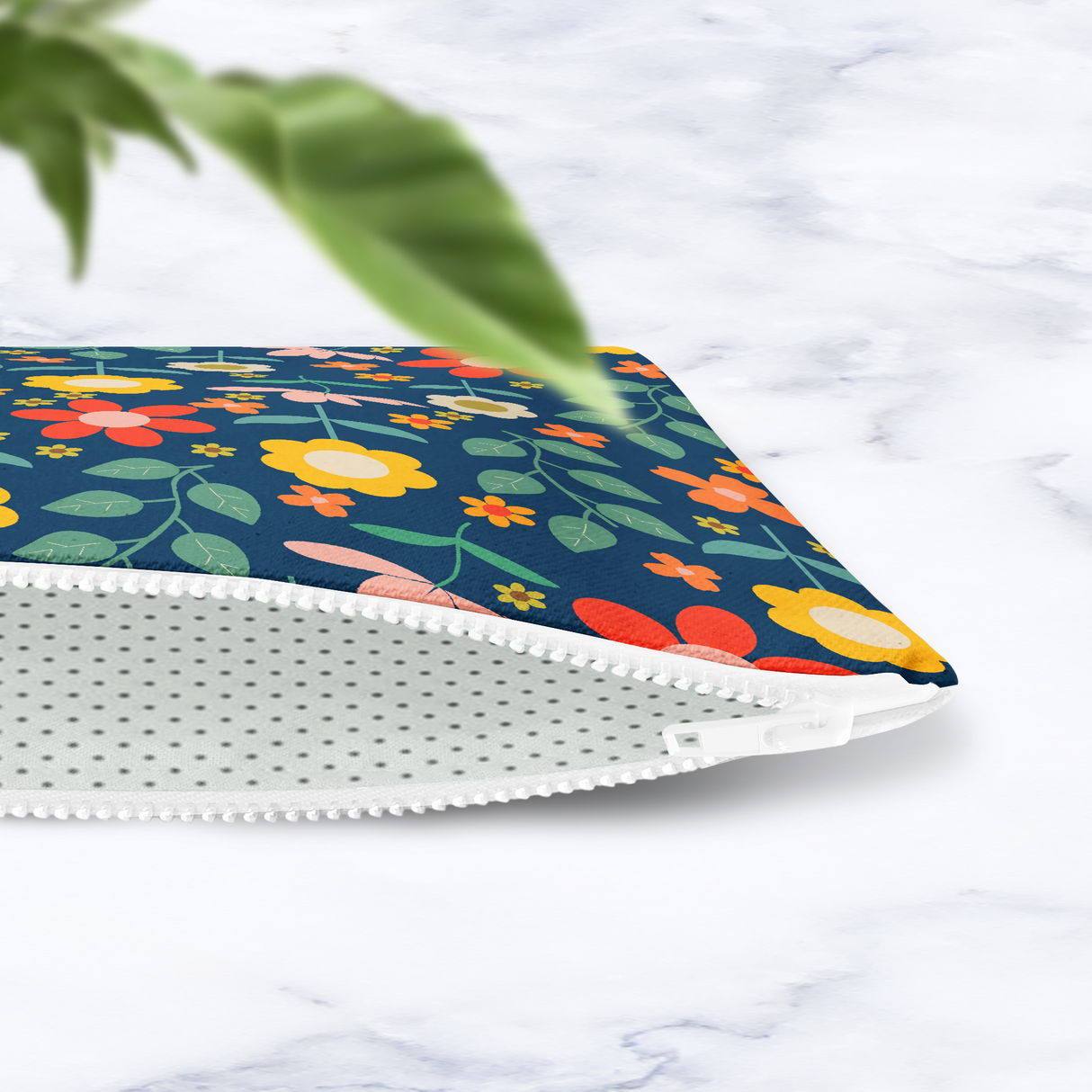 Shadowbright Navy Floral Make Up Bag