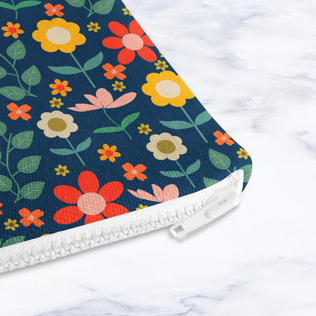 Shadowbright Navy Floral Make Up Bag