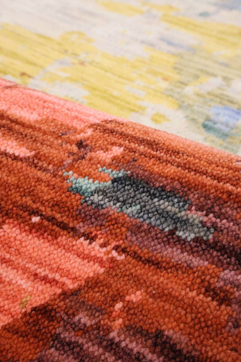 Nomad Abstract Wool Blend Rug Multicolour