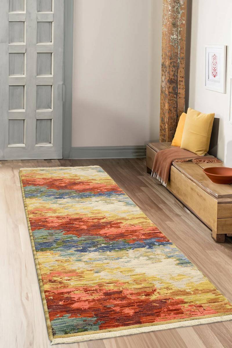 Nomad Abstract Wool Blend Rug Multicolour