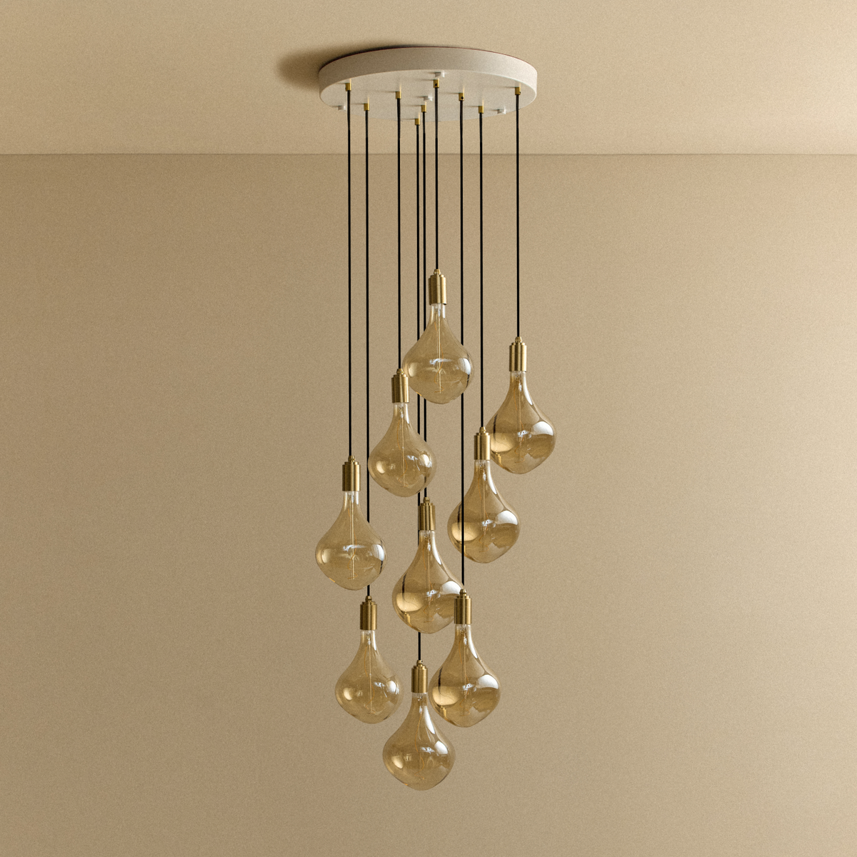 Tala Nine Pendant in Brass + Voronoi II