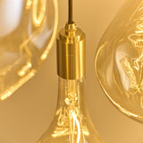 Tala Triple Pendant in Brass with Voronoi II Bulbs