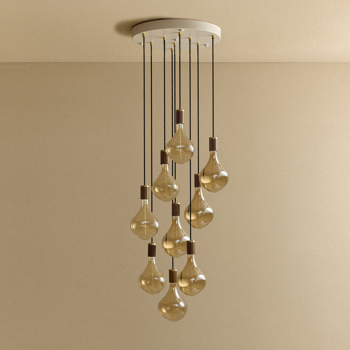 Tala Nine Pendant in Walnut Voronoi II