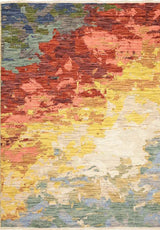 Nomad Abstract Wool Blend Rug Multicolour