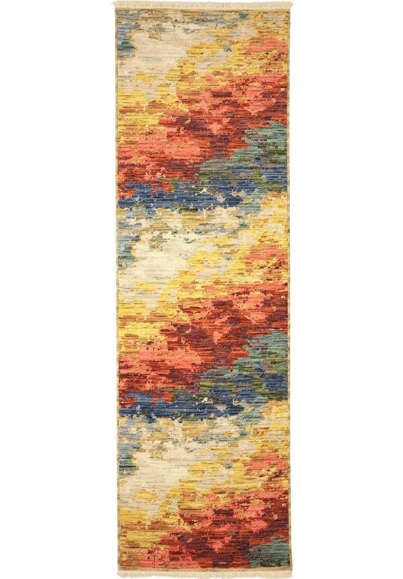 Nomad Abstract Wool Blend Rug Multicolour